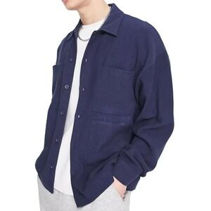 ASOS Design Oversized Jersey Smart Jacket in Blue, Size M​​​​​